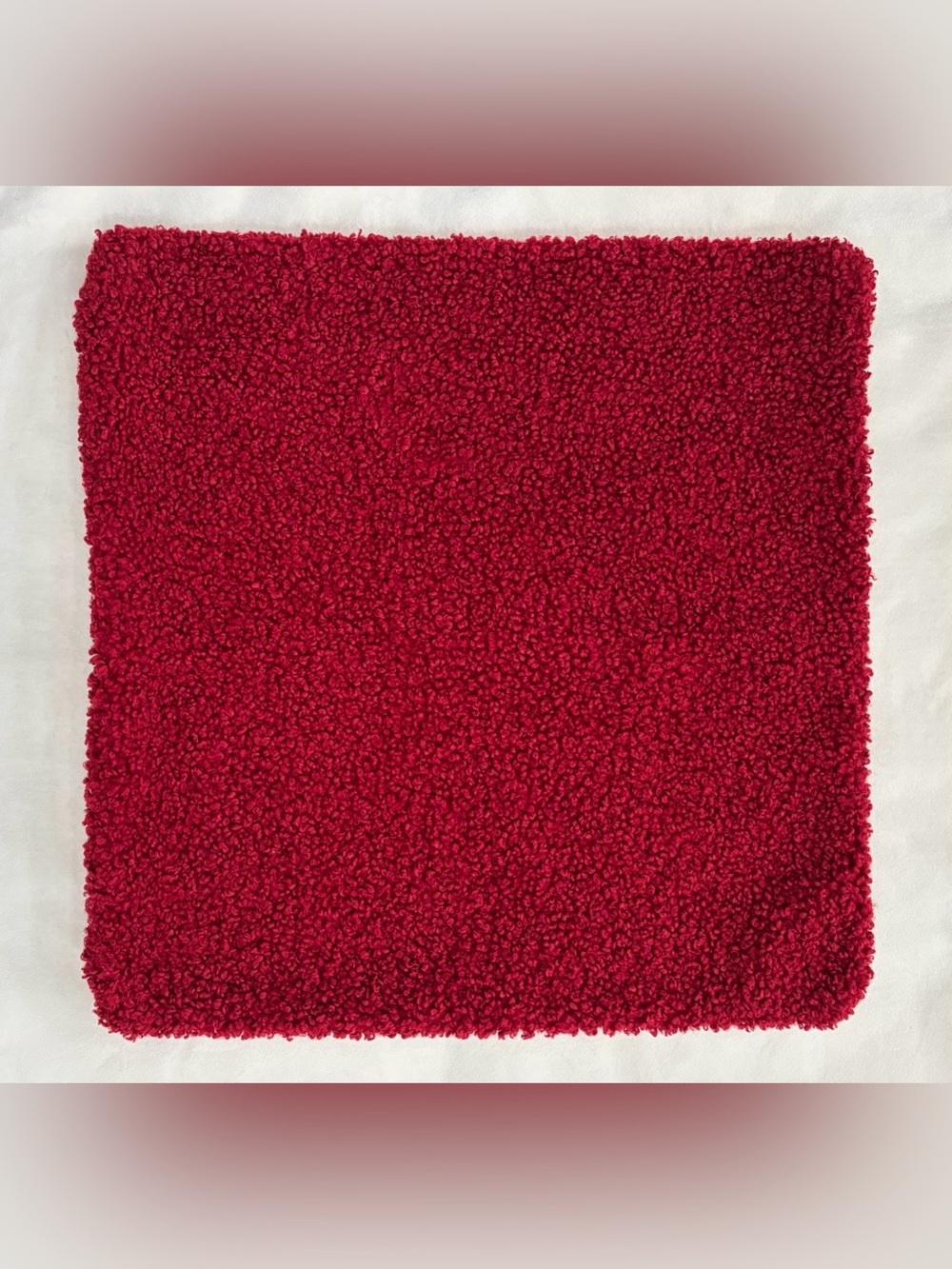 Pottery Barn deep red boucle pillow cover 20x20